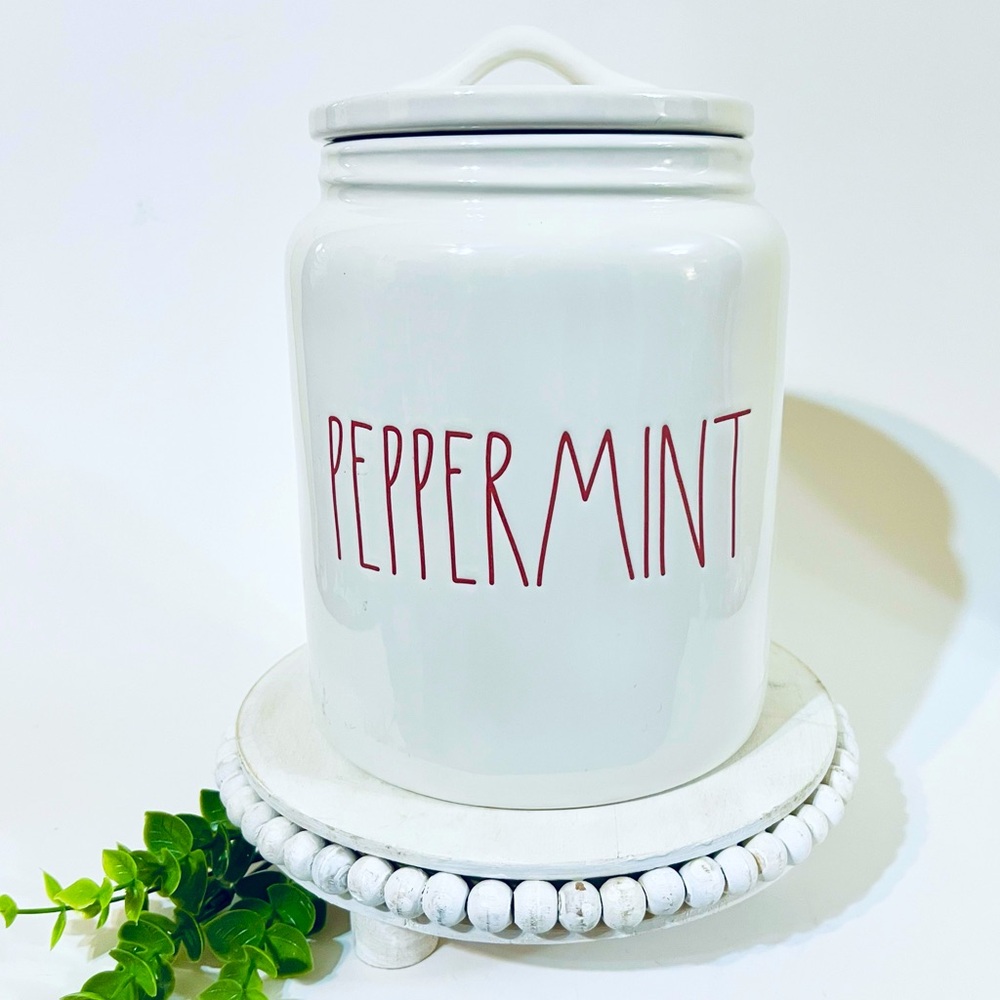 Rae Dunn Peppermint Canister